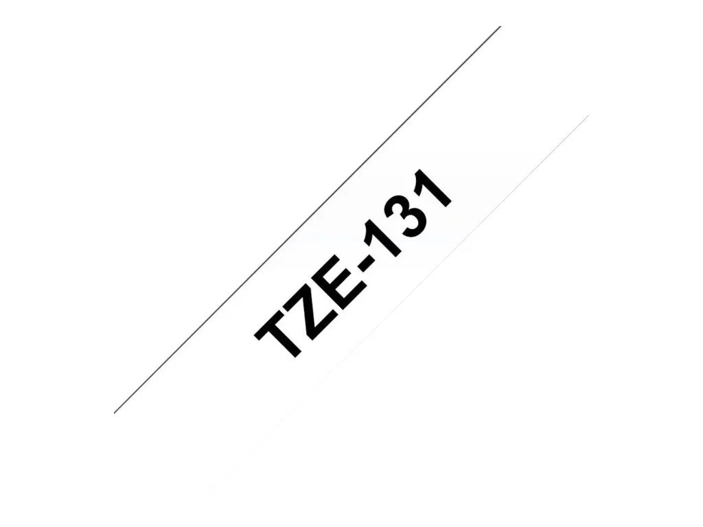 Brother TZe-131 labeltape - sort på klar 12mm x 8m