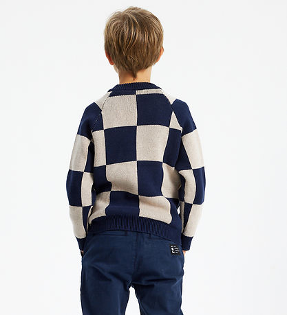 The New Bluse - Strick - TNLorry Jacquard - Navy Blazer Kariert