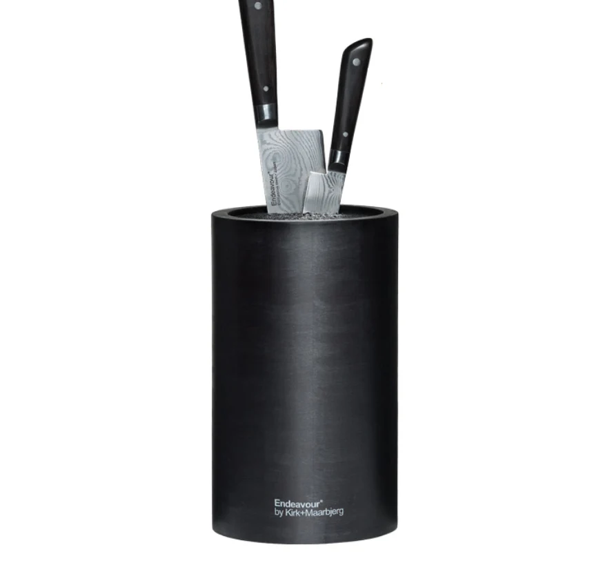 Endeavour  Knivblok i bambus, sort - H: 26 cm.