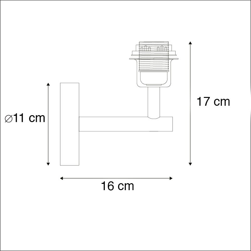Gouden wandlamp met schakelaar, 1 lichtbron - Combi