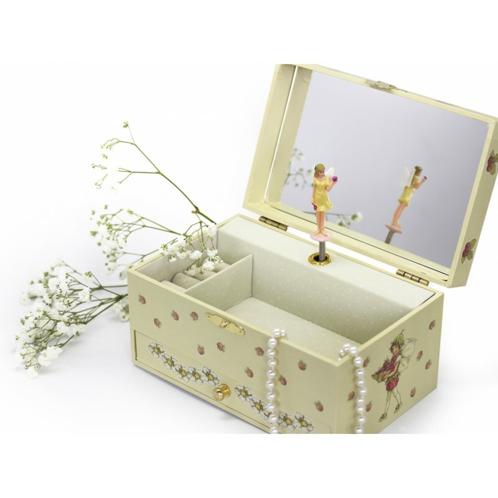 Boite à bijoux musicale fée fraises