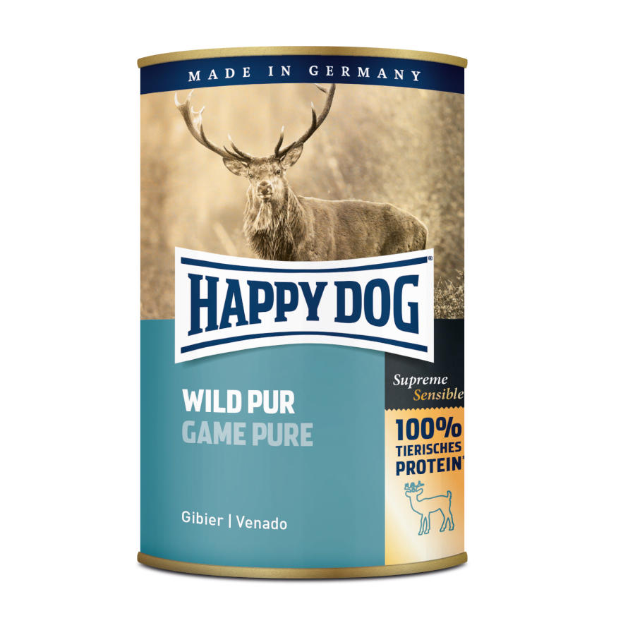 Patê de carne de veado pura Happy Dog em lata