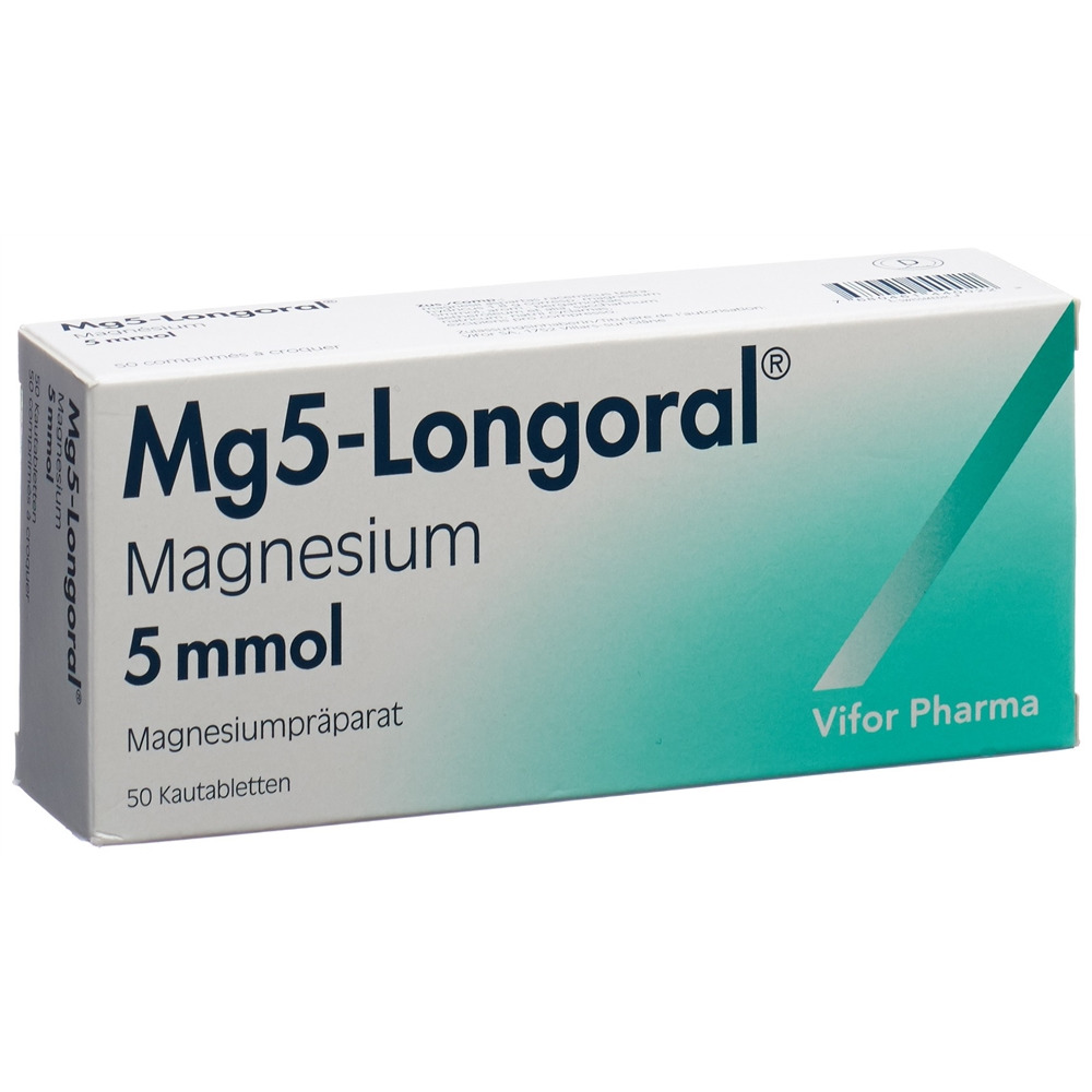 MG5-LONGORAL Kautabl 5 mmol Blist 50 Stk<br>50 Stück, Blister, Kautablette