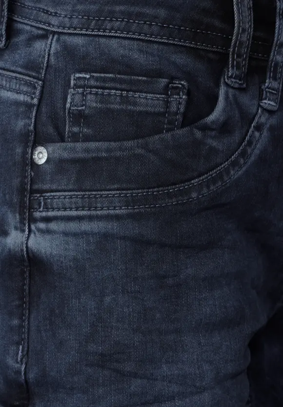 Casual Fit 7/8 Jeans - dark blue black washed