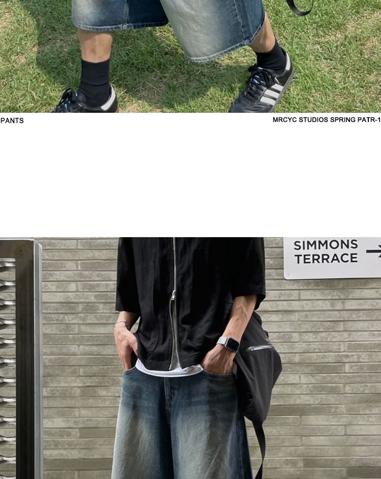 MRCYC - Mid Rise Washed Wide Leg Jorts