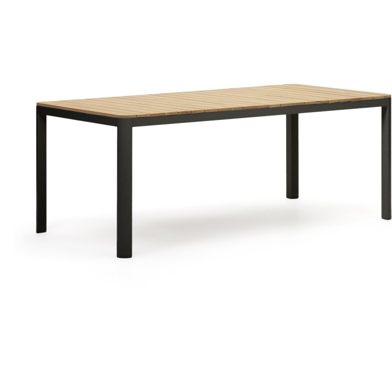 Table d'extérieur Bona - bois de teck massif pieds aluminium