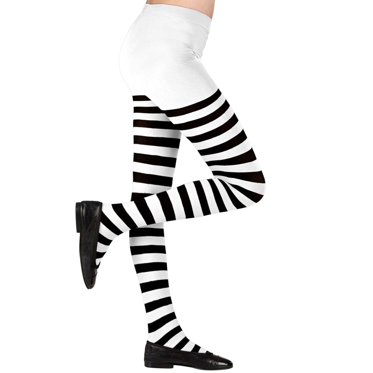 Zwart Witte Panty Kind Gestreept