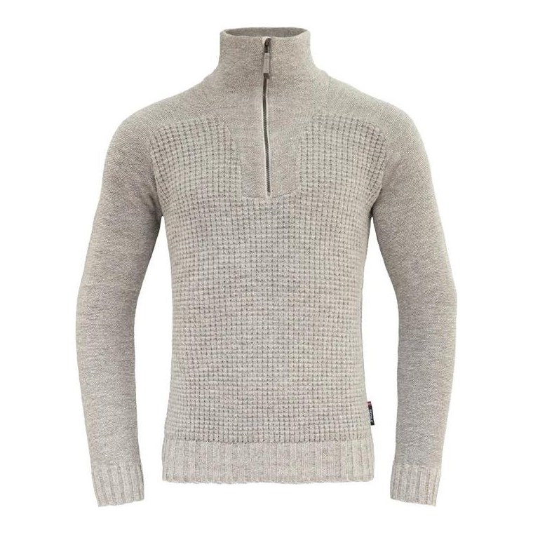 Devold Bispen Wool Zip Neck Grey Melange