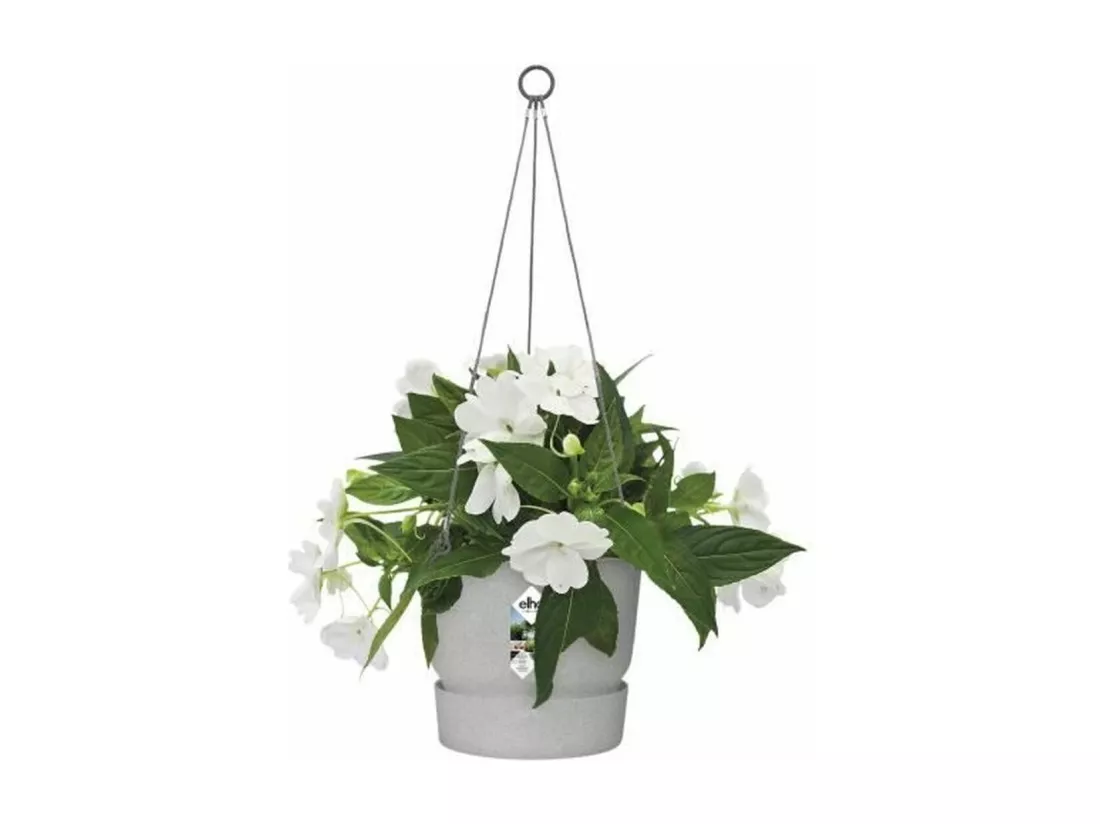 Pot de fleurs à suspendre 24 - Extérieur Ø 23,9 x 20,3 cm - Gris béton vivant