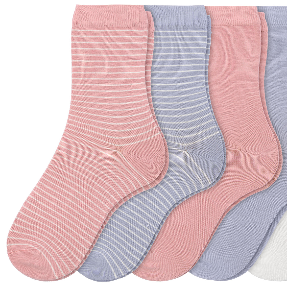 Topolino 5 Paar Mädchen Socken mit Bio-Baumwolle hellblau / rosa / weiss