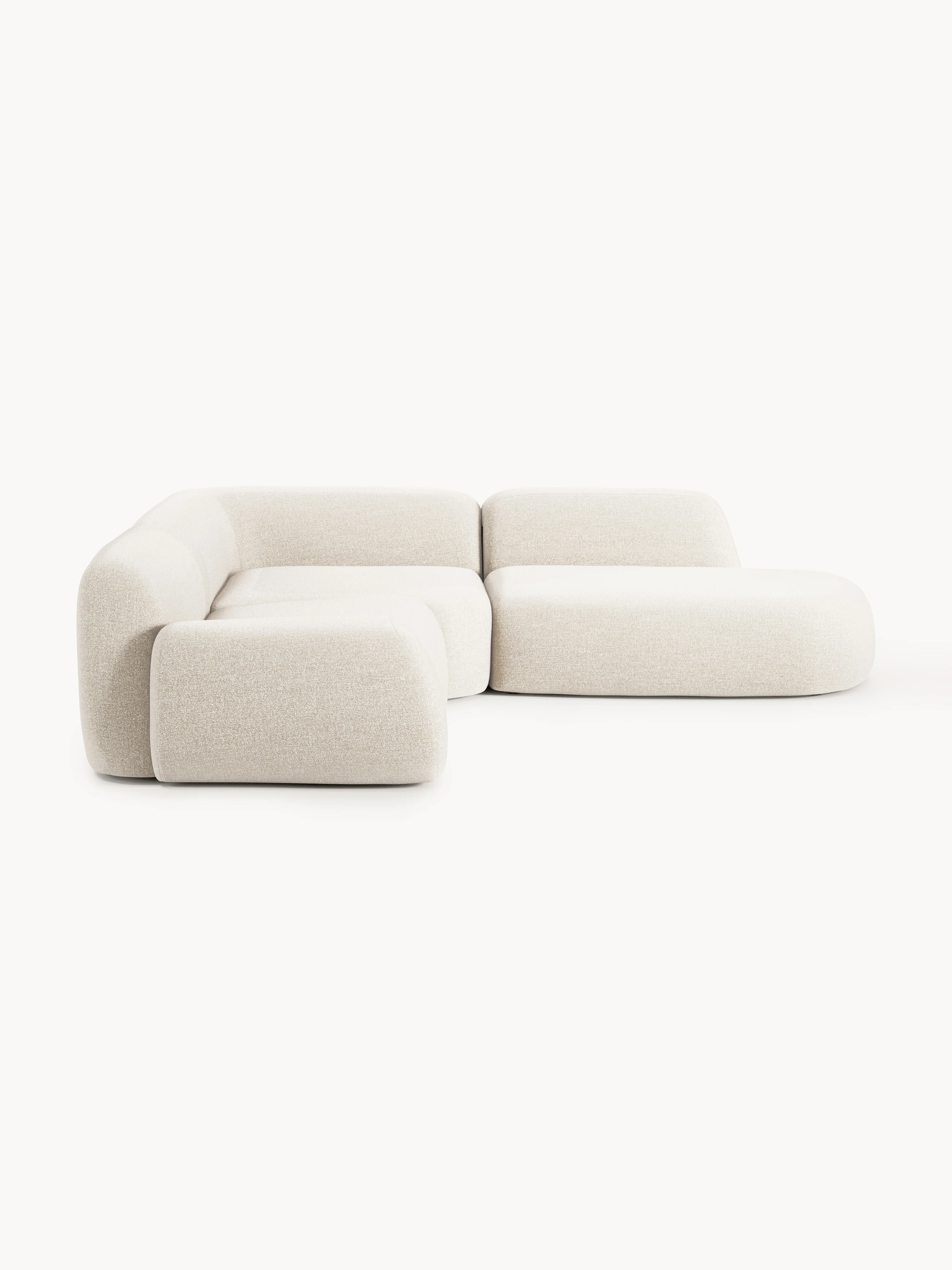 Modulaire bouclé hoekbank Wolke (4-zits) met chaise longue