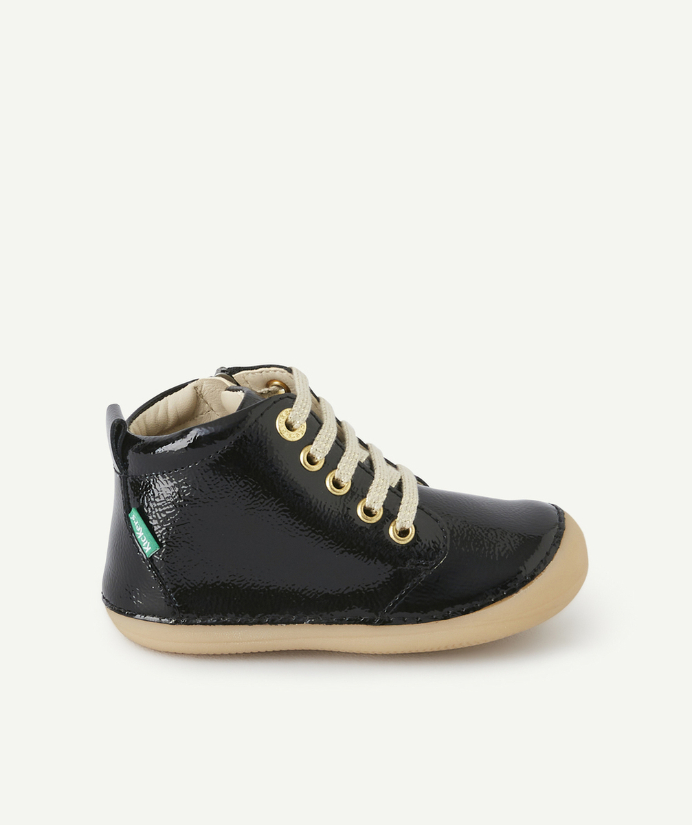 KICKERSCHAUSSURES SONIZIP BÉBÉ FILLE NOIR VERNIS