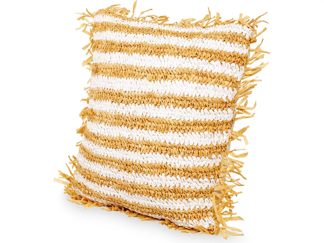 Coussin de style boho Bali - Housse et Rembourrage inclus - Carissa Crème