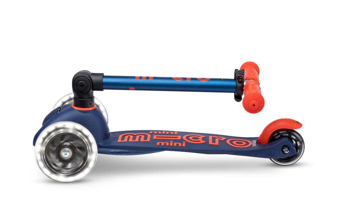 Kickboard Mini Micro Deluxe Foldable LED Navy BlueKinder Scooter