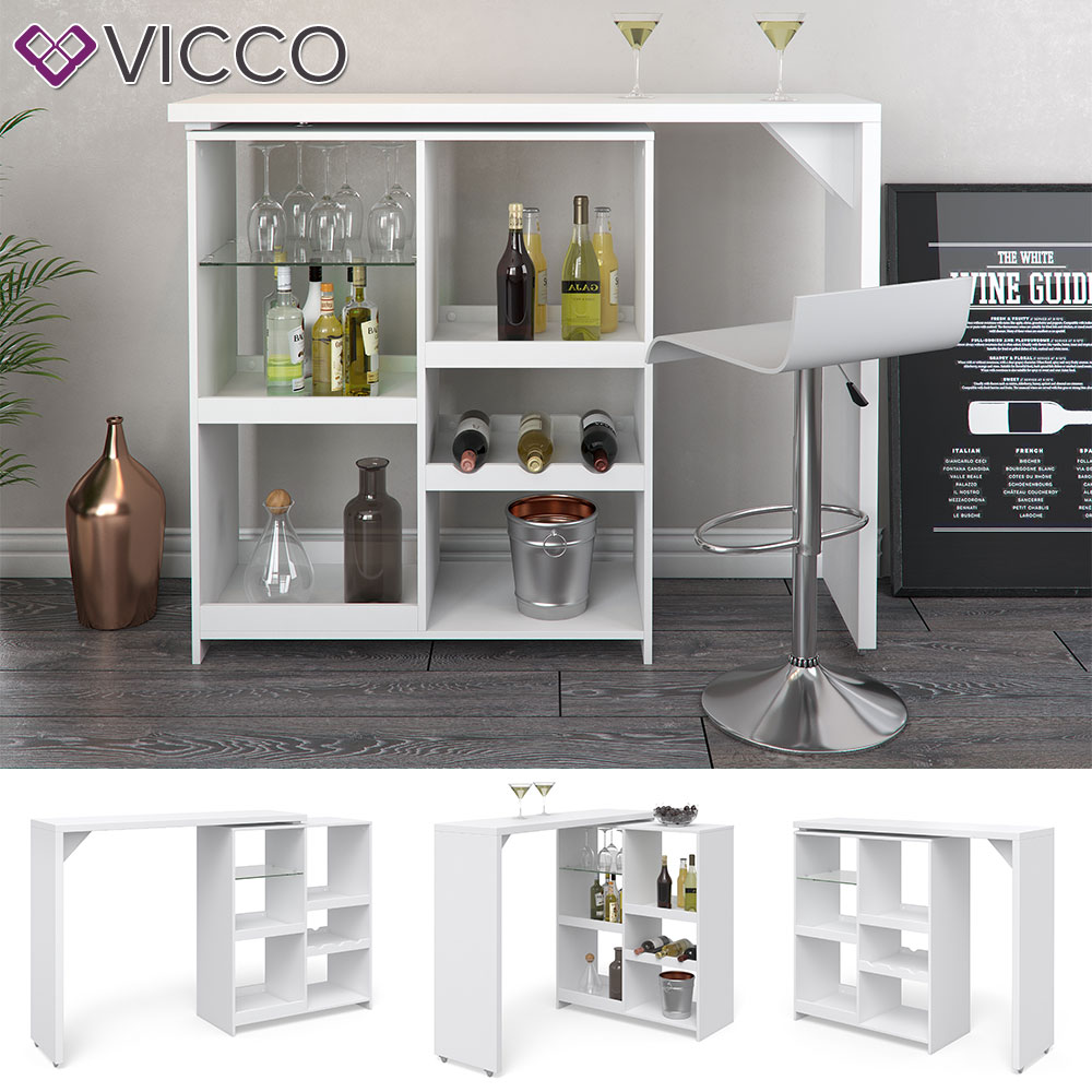Vicco Bartisch Bartresen drehbar Stehtisch Tisch Tresentisch Bistrotisch Weiß