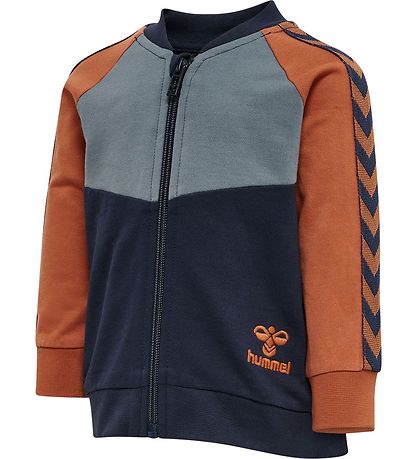 Hummel Cardigan - hmlPuk - Blåck Iris m. Brun/Støvet bl?