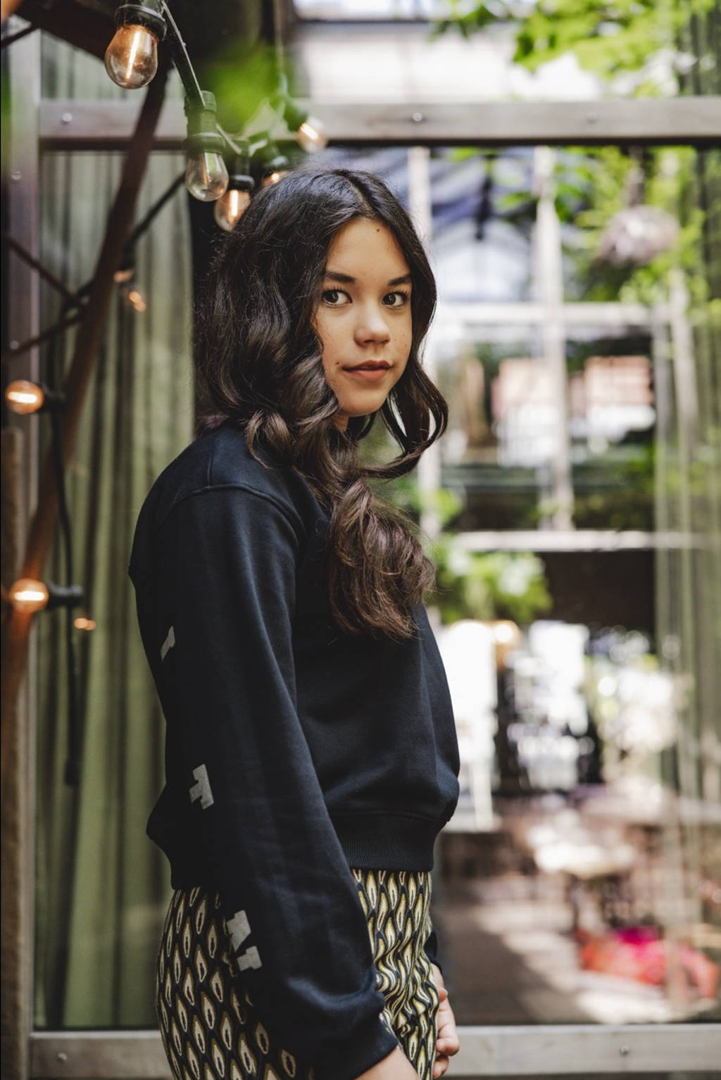 LOOXS sweater met tekst zwart/wit