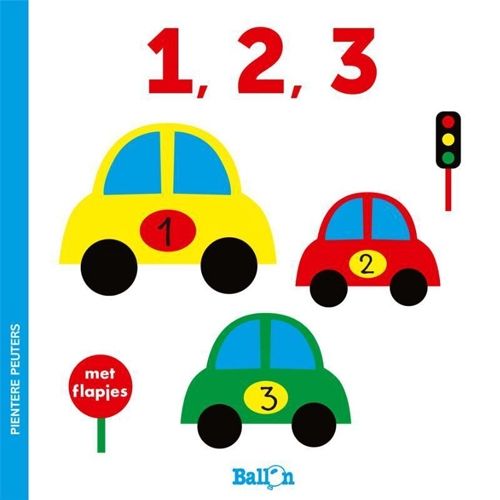 Uitgeverij ballon flapjesboek pientere peuters - 1, 2, 3