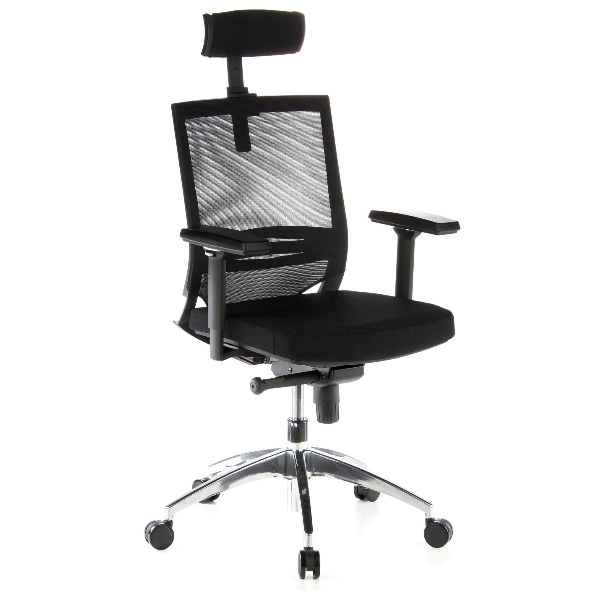 Profi Bürostuhl PORTO MAX Stoff/Netzstoff mit Armlehnen (höhenverstellbar) hjh OFFICE