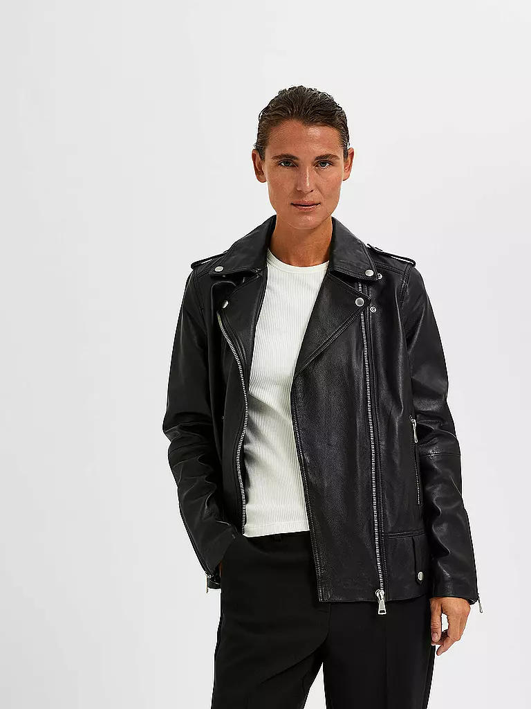 SELECTED FEMME Lederjacke SLFMADISON schwarz