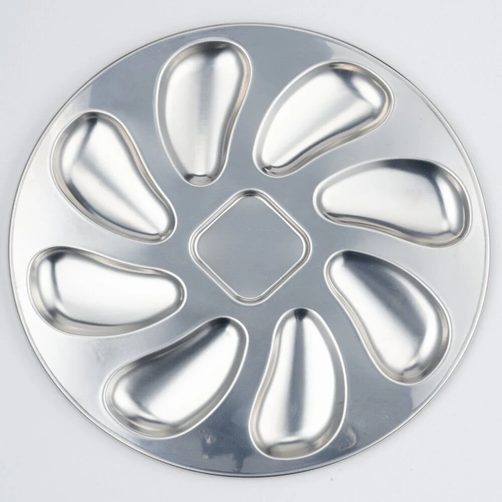 Service à huitres en inox 13 pièces avec couteau/fourchettes/assiettes