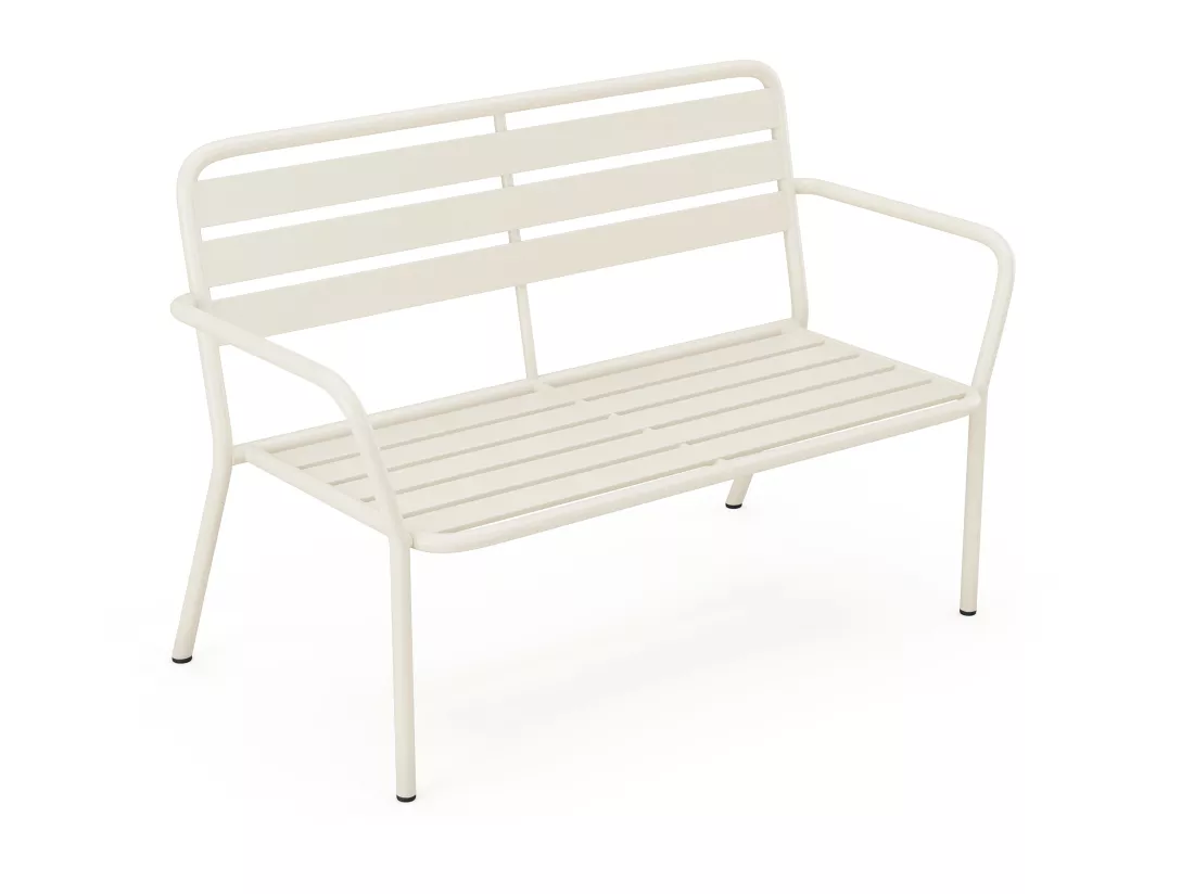 Banc de jardin en métal - Beige - MIRMANDE de MYLIA