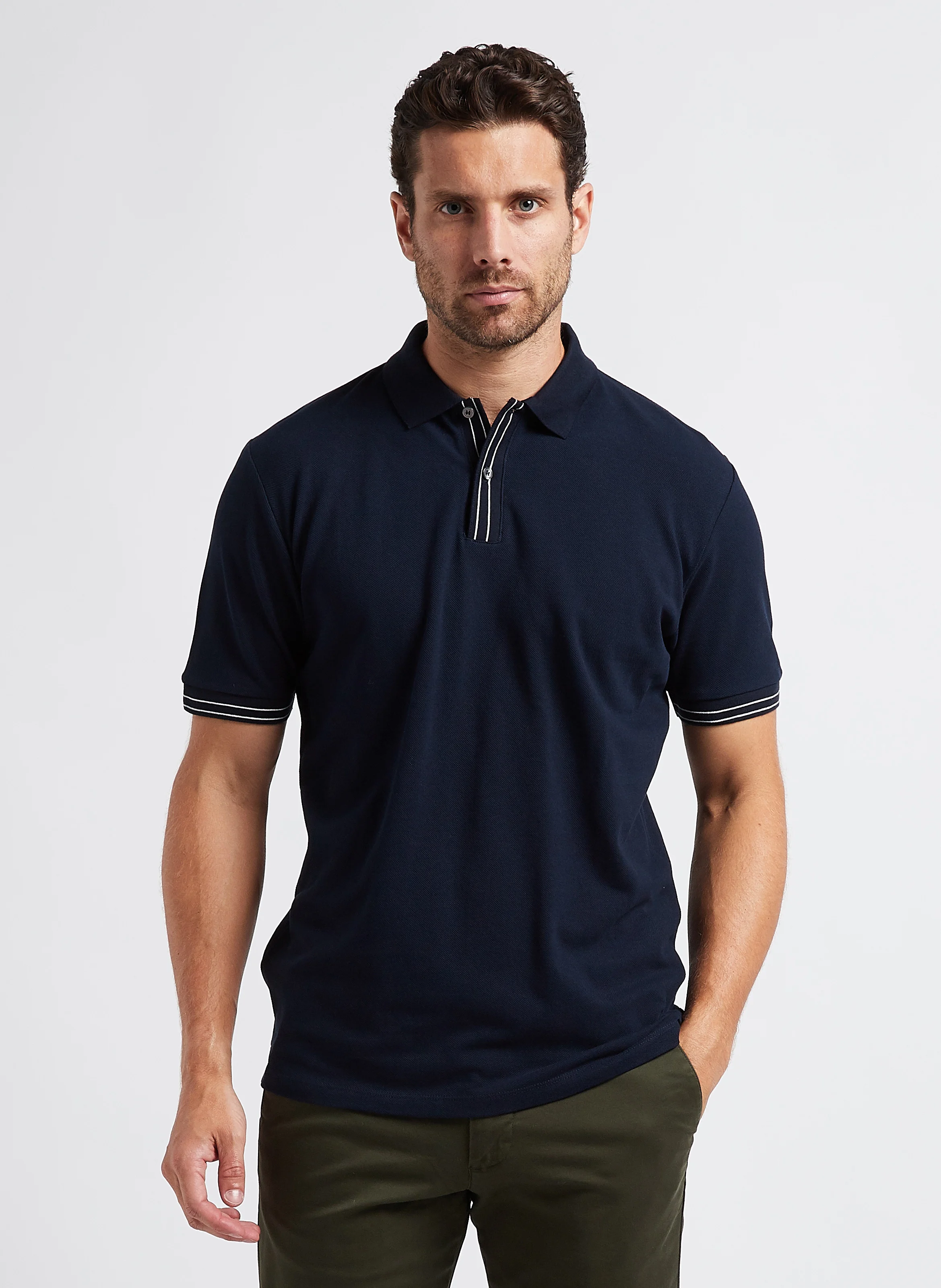 Polo regular-fit en coton bio | Bleu