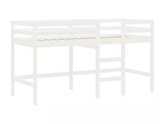 Lit mezzanine enfants échelle blanc 90x190 cm bois pin massif