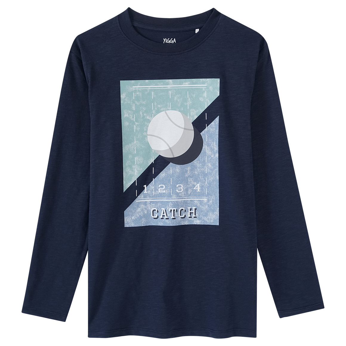 Yigga Jungen Langarmshirt mit Baseball-Motiv dunkelblau