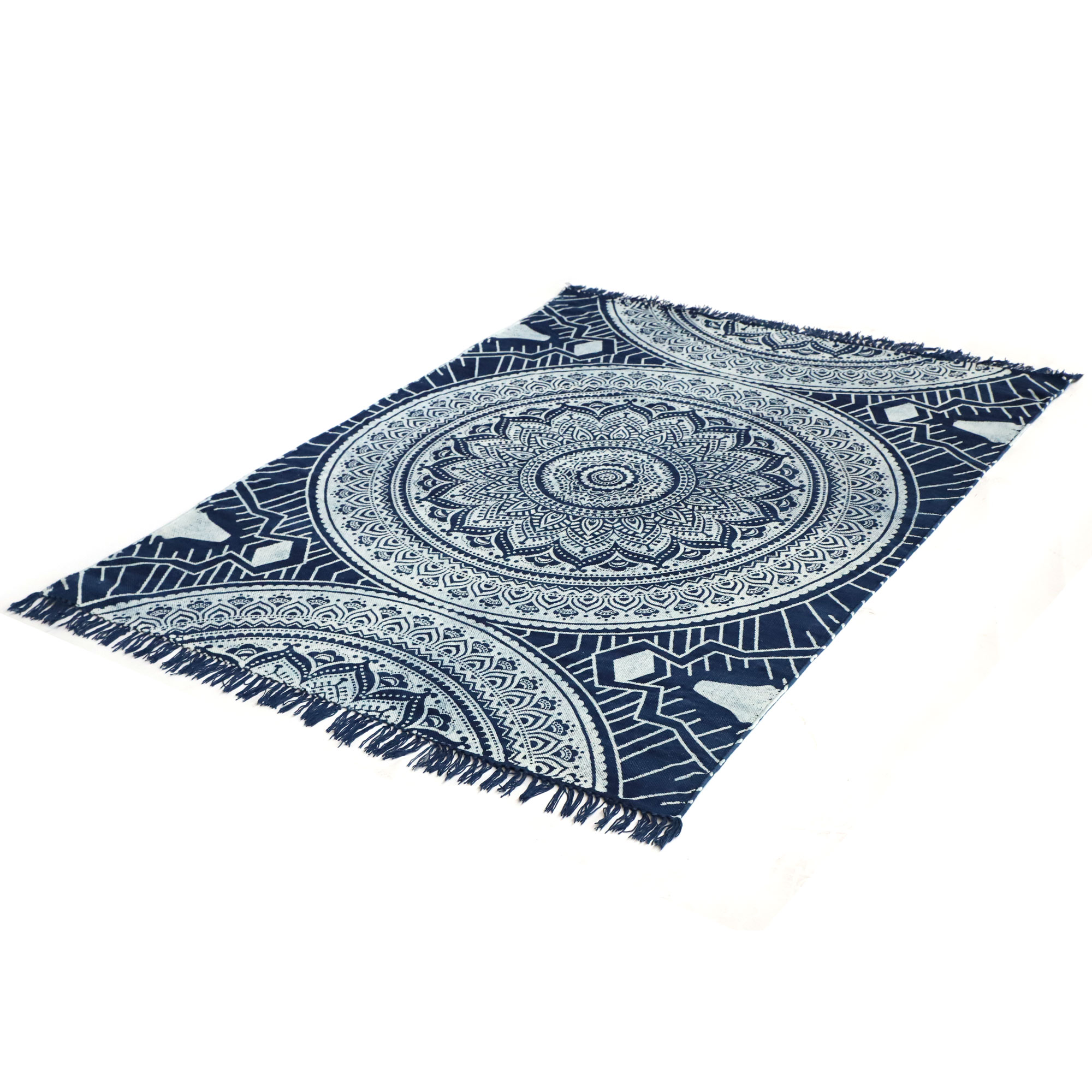 Teppich 'Nandhi', blau-weiß, B 200 cm, L 140 cm von fischer's lagerhaus