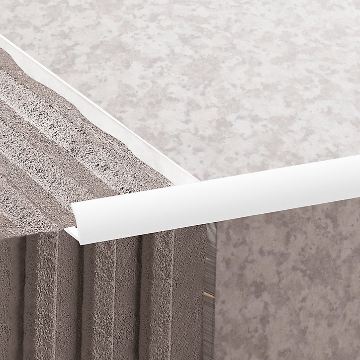 Profilé de carrelage intérieur Diall rond PVC blanc lisse L.2,5m x l.3,1 cm x ep.12,5mm