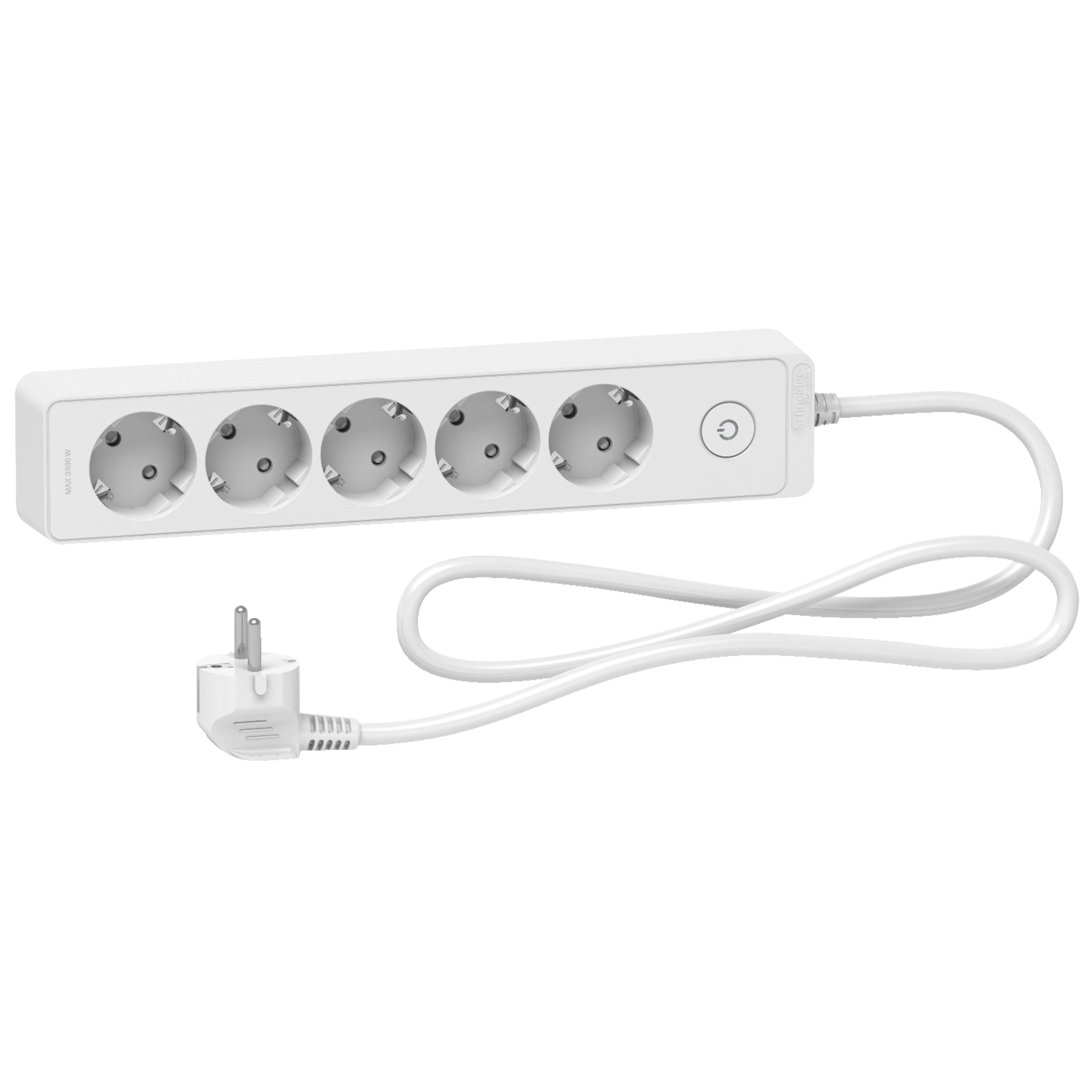 Schneider Electric Grenuttak med bryter 5-veis Hvit