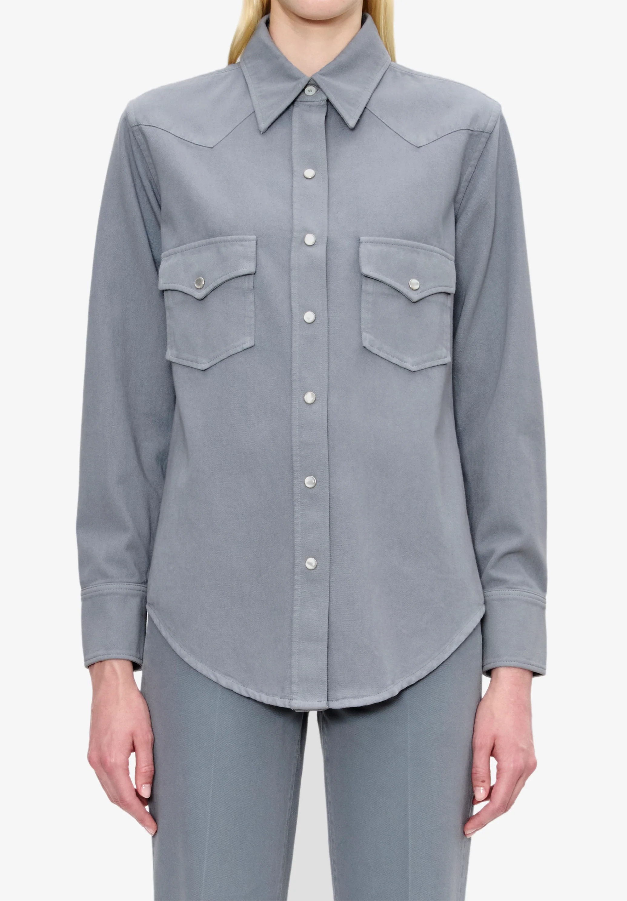 Chemise Western - Bleu gris
