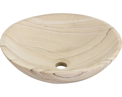 Verschil opzetwastafel Zandsteen 40 x 40 cm zand mat 38.251.05