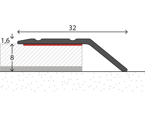 SKANDOR eindprofiel aluminium zilver 1,6x32x2700 mm