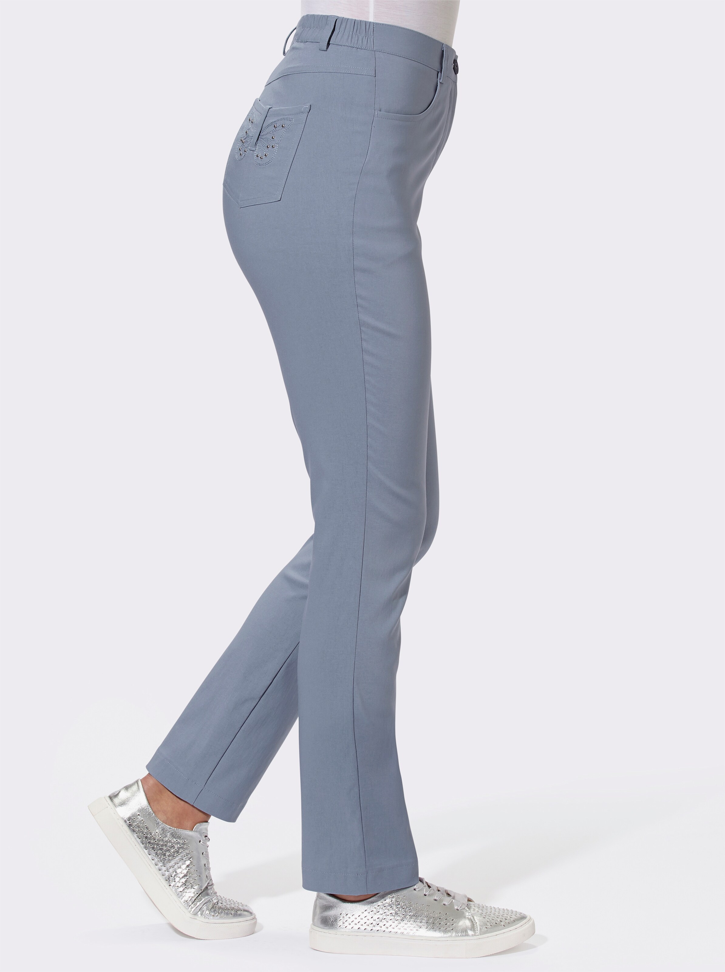Bengalinhose mit Schmetterlings-Stickerei