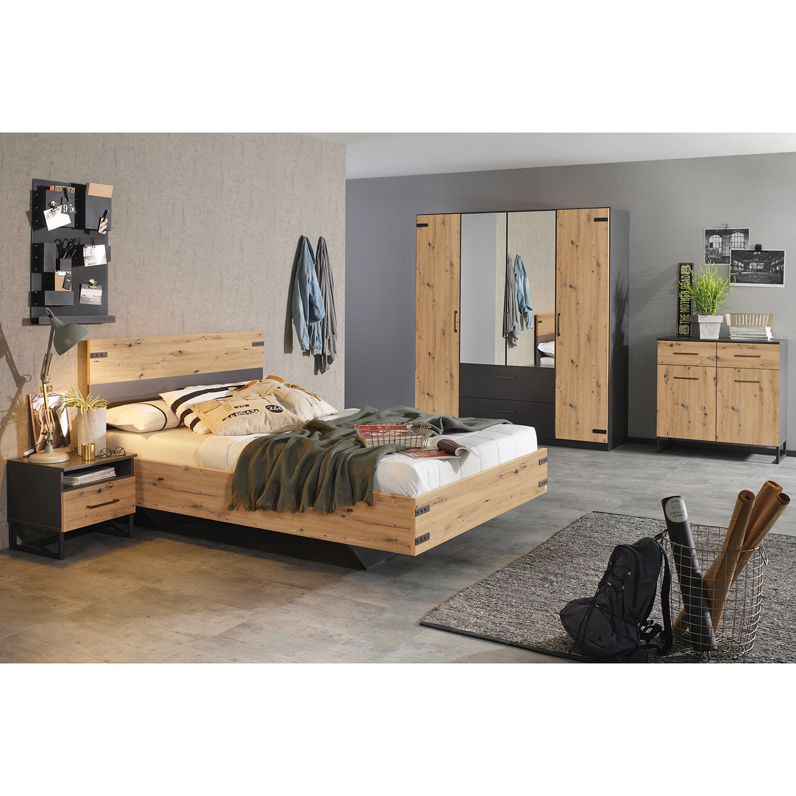 Wandboard - grau metallic - 92 cm