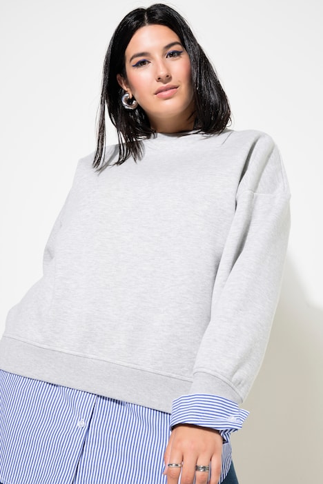 Sweatshirt, oversized, Layering-Look, Blusen-Details