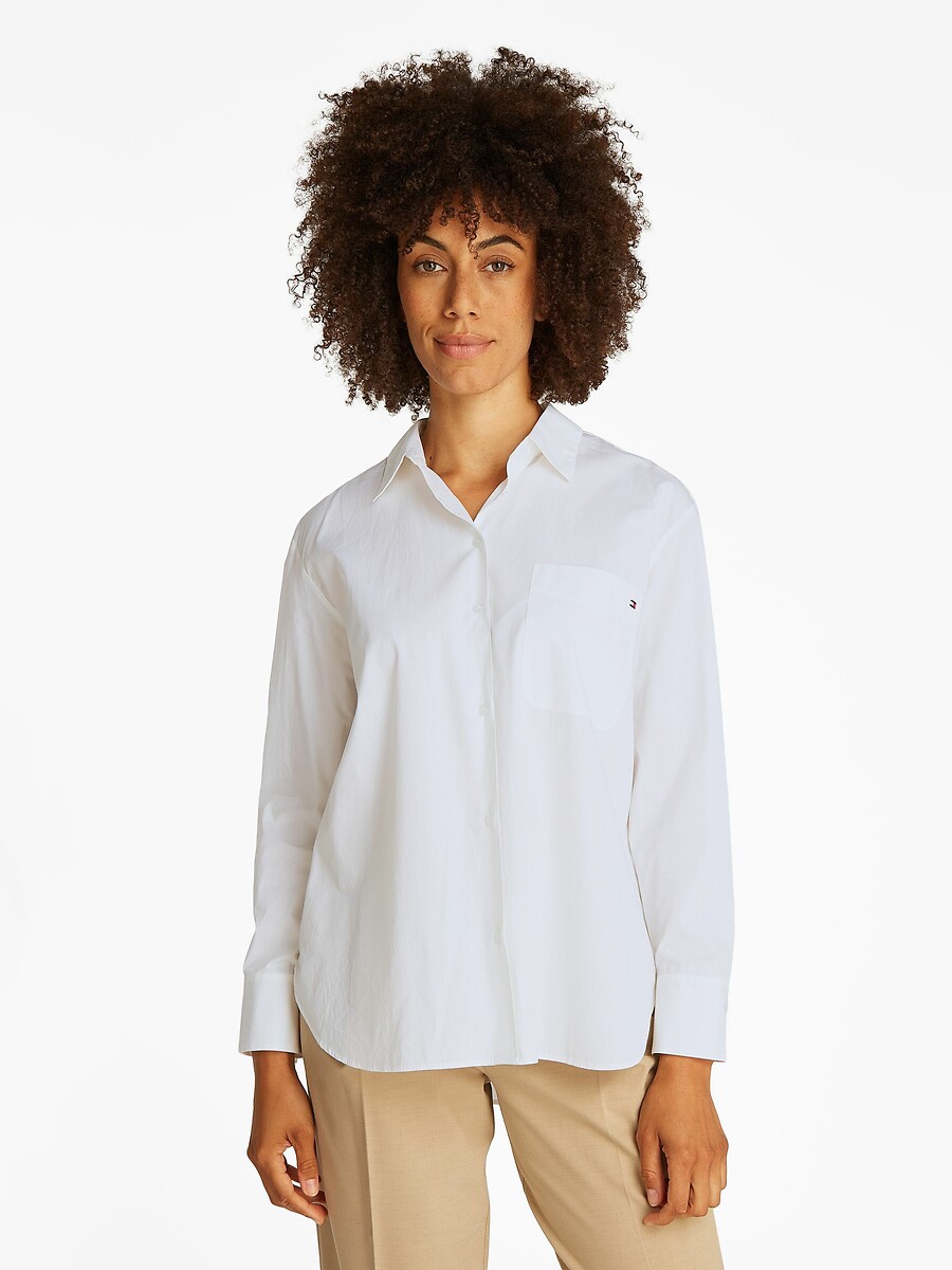 TOMMY HILFIGER<br>Camisa listrada de popeline