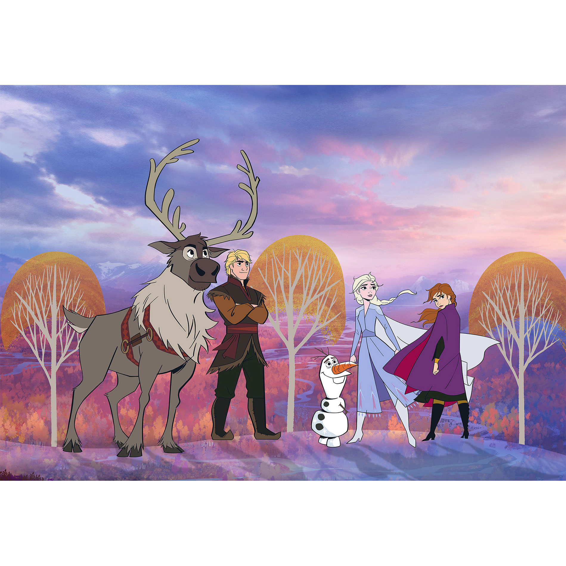 Vlies-Fototapete FROZEN AUTUMN FOREST - 400x280 cm