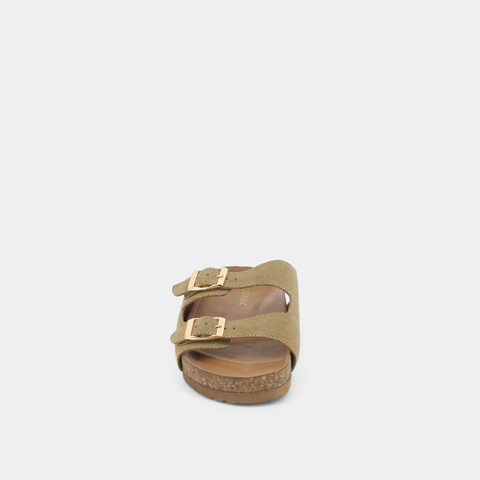 Mules à brides  en croute beige