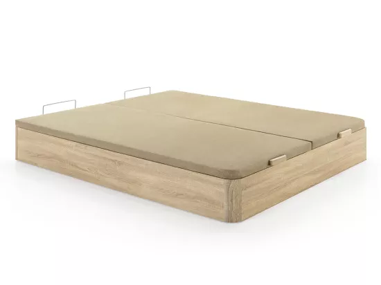 Ensemble 180 x 200 cm sommier coffre naturel clair + matelas mousse et coutil bambou ép.23cm - ADANA de NATUREA