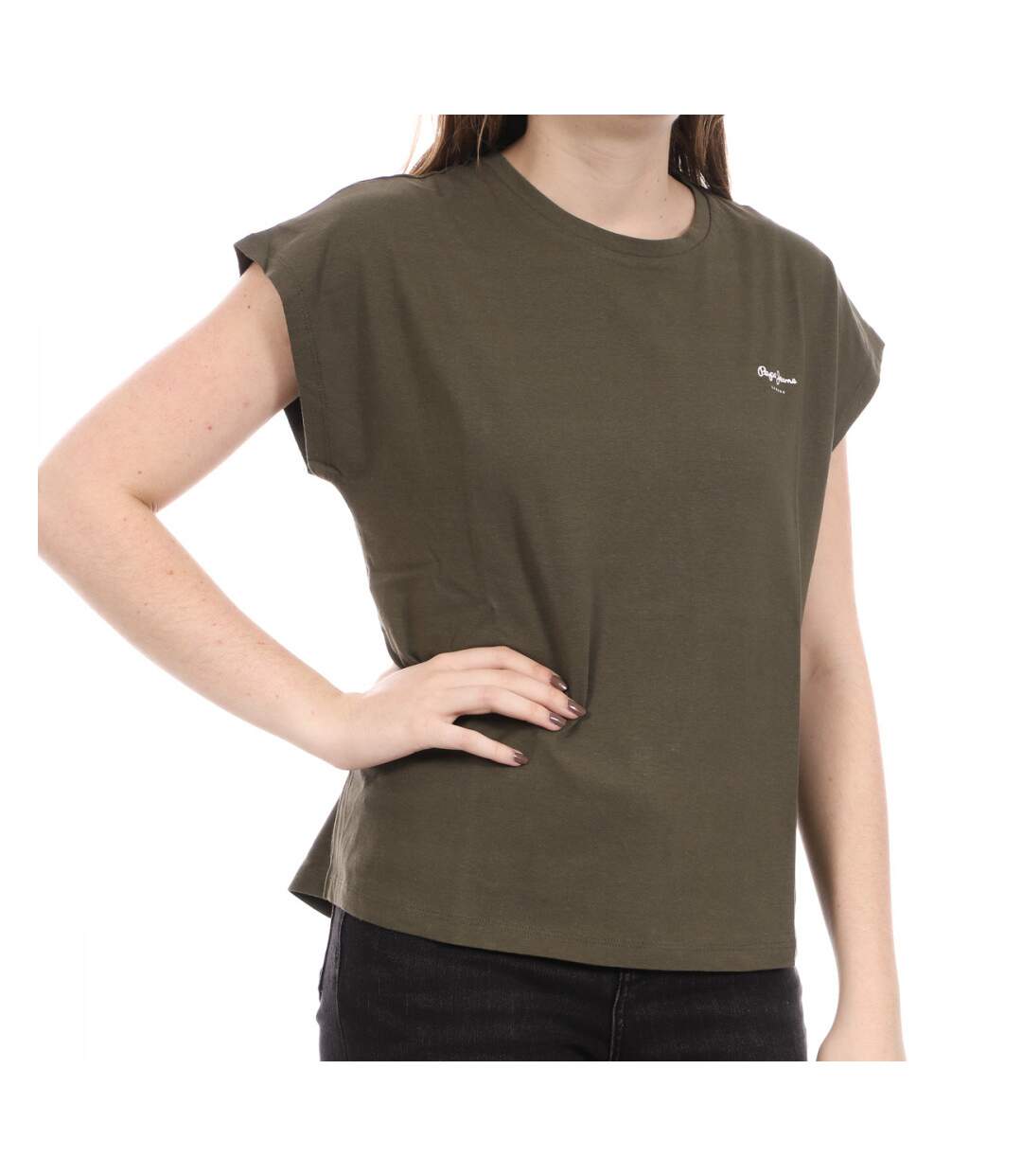 T-shirt Kaki Femme Pepe Jeans Bloom
