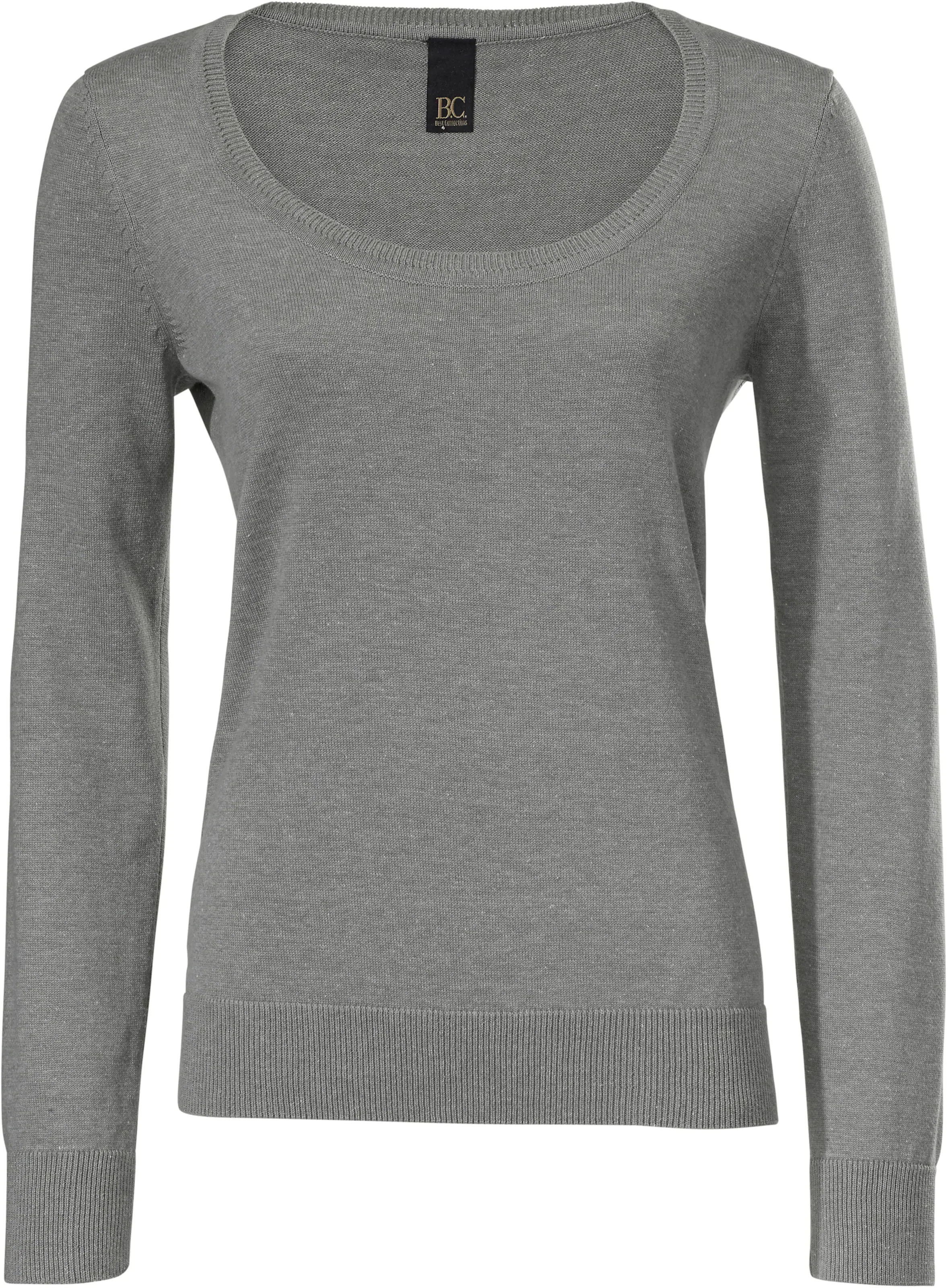 heine Rundhals-Pullover in grau-melange