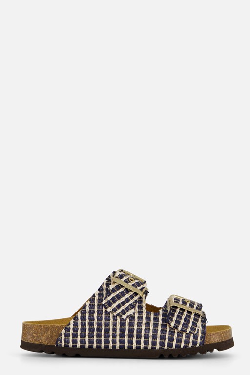 Scholl Noelle Raffia Sandalen blauw Synthetisch