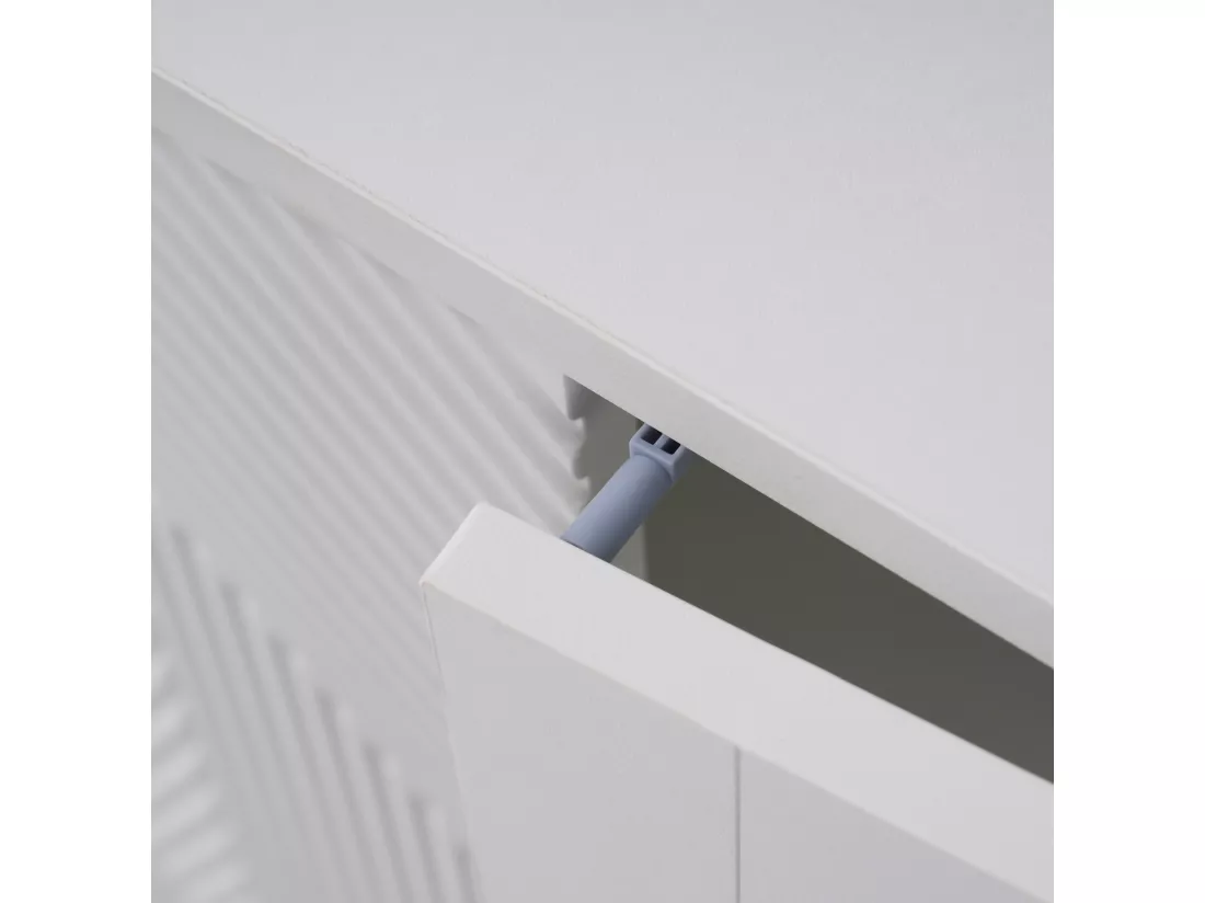 Buffet moderne - 3 tiroirs et 2 portes - panneaux de particules - Blanc