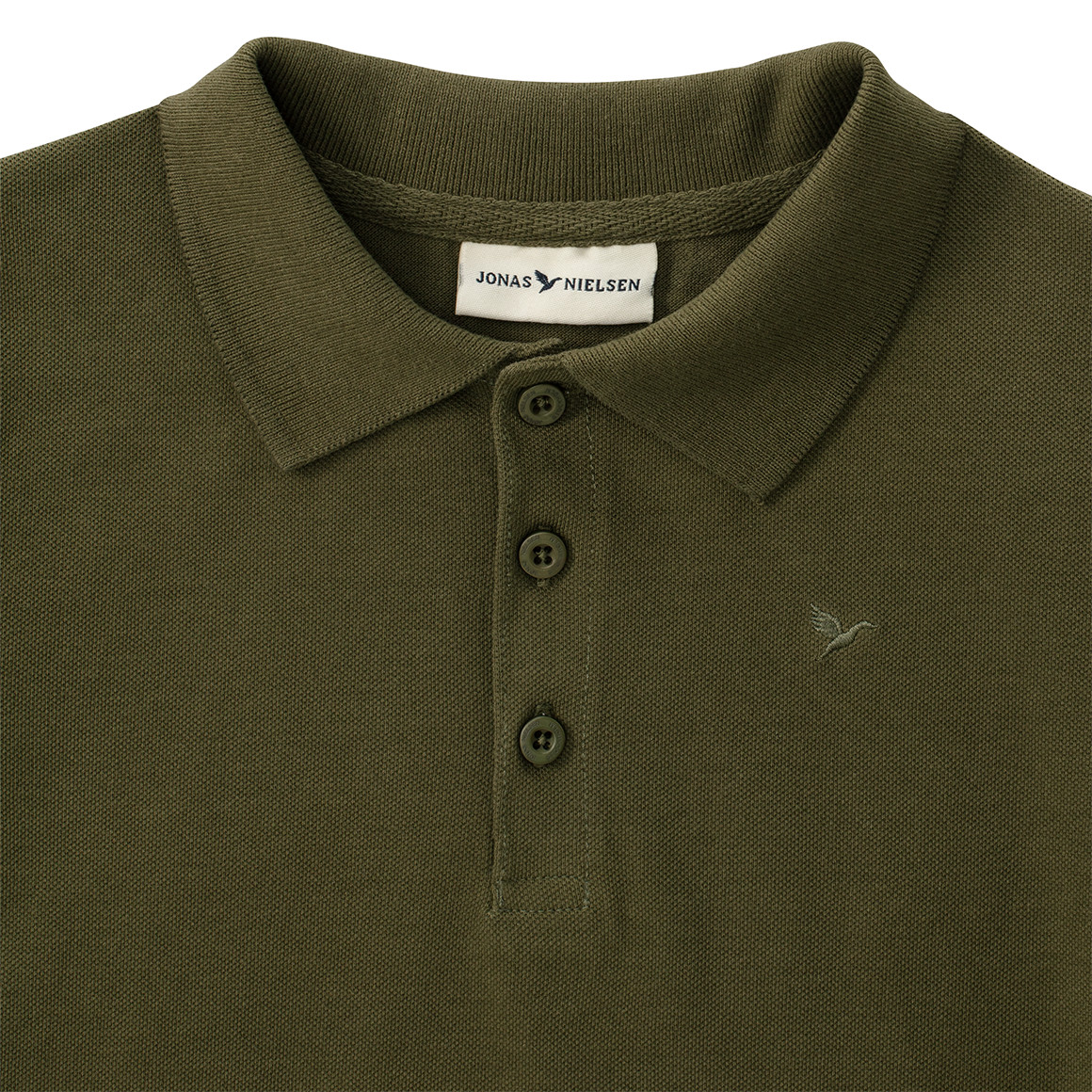 Jonas Nielsen Jungen Poloshirt in Pique-Struktur oliv