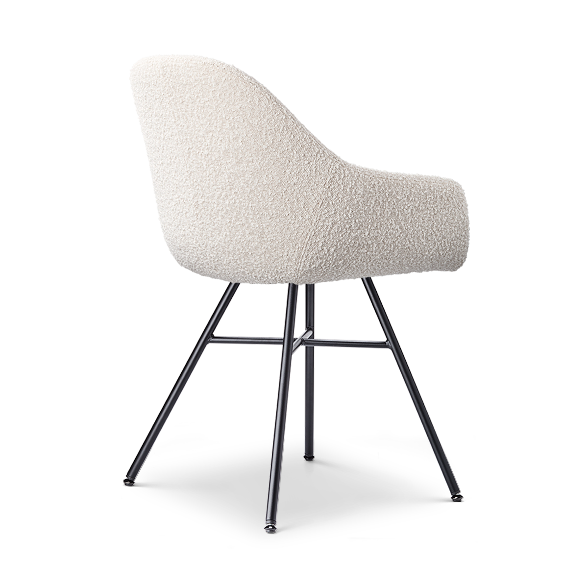 Eetkamerstoel Noa-Mae bouclé beige - zwart onderstel