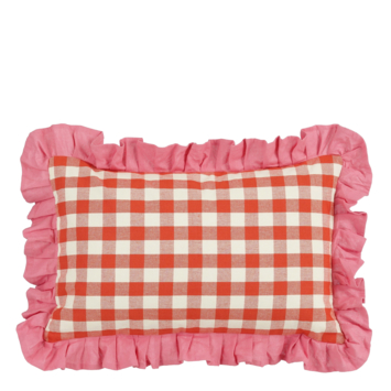 Kussen ruit rood - l55xb35xh10cm