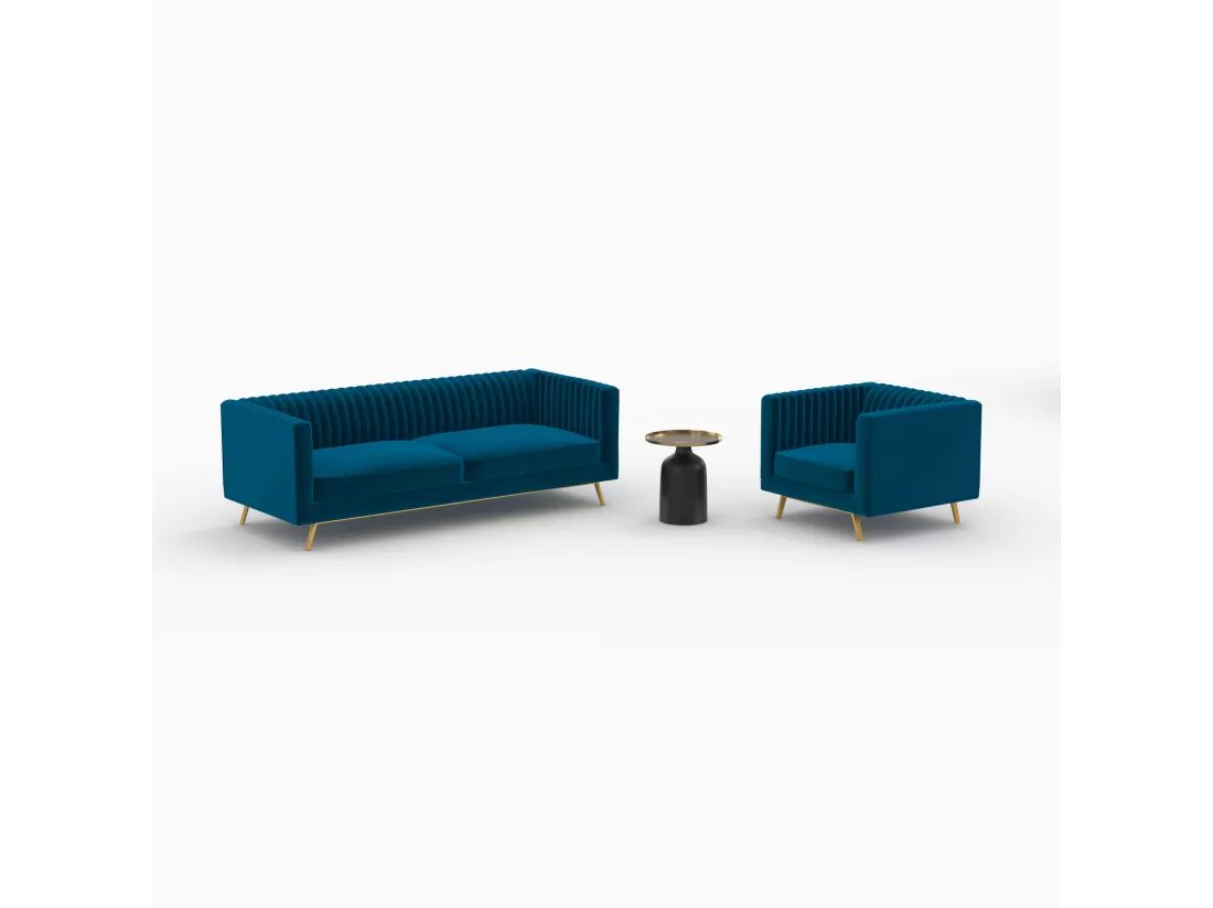 Ensemble canapé, fauteuil et table basse 4 places - Gatsby